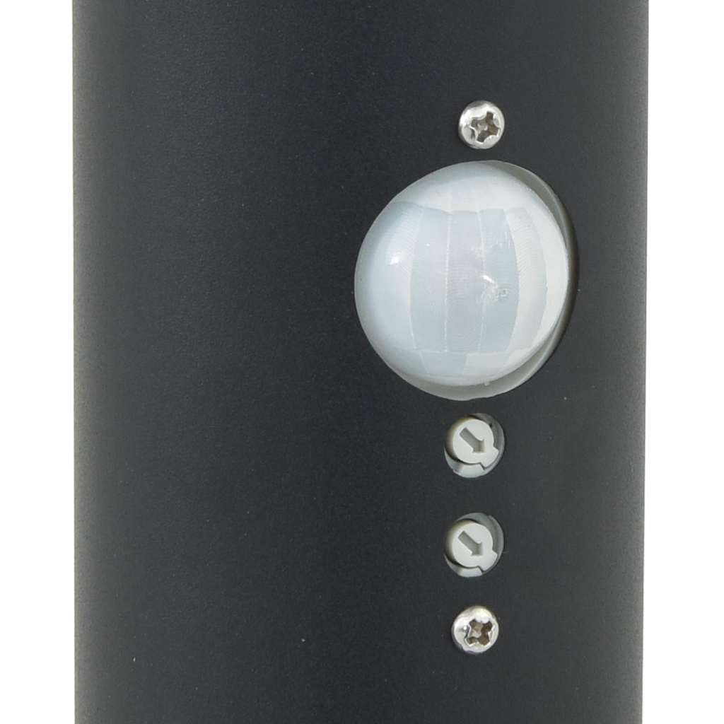 vidaXL Lampy słupkowe z czujnikiem i gniazdkiem 3 szt. 120 cm, czarne, IP44