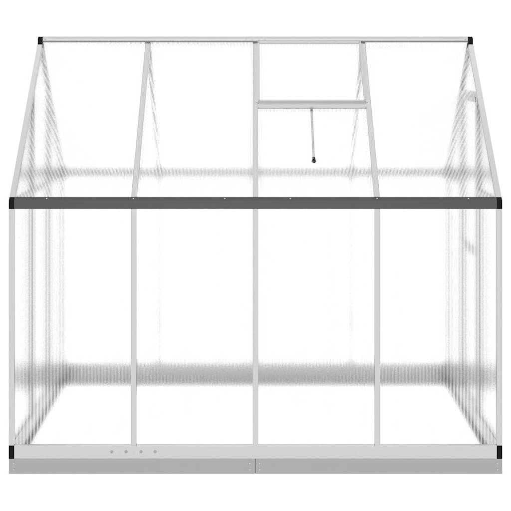 vidaXL Szklarnia z ramą podstawy, srebrna, 224x169x202 cm, aluminium