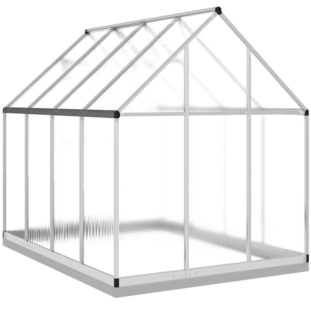 vidaXL Szklarnia z ramą podstawy, srebrna, 224x169x202 cm, aluminium