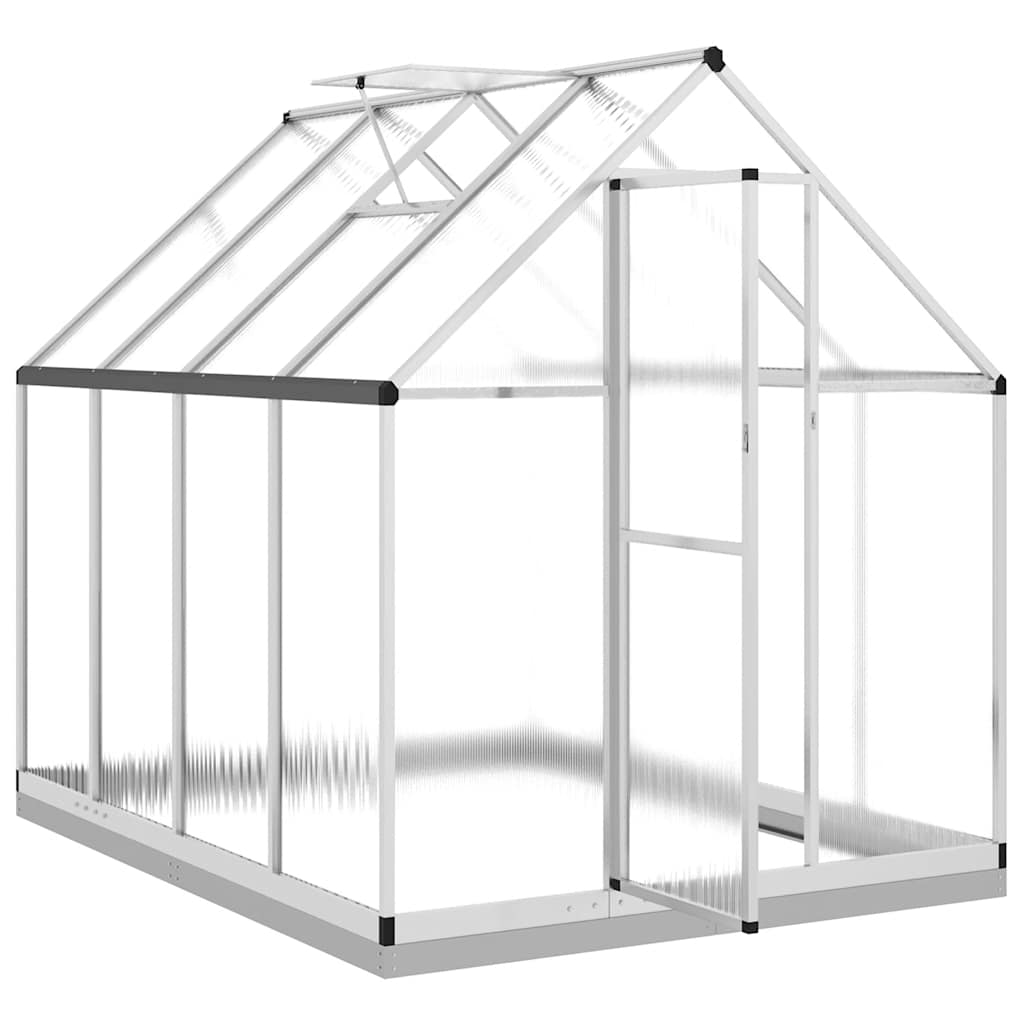 vidaXL Szklarnia z ramą podstawy, srebrna, 224x169x202 cm, aluminium