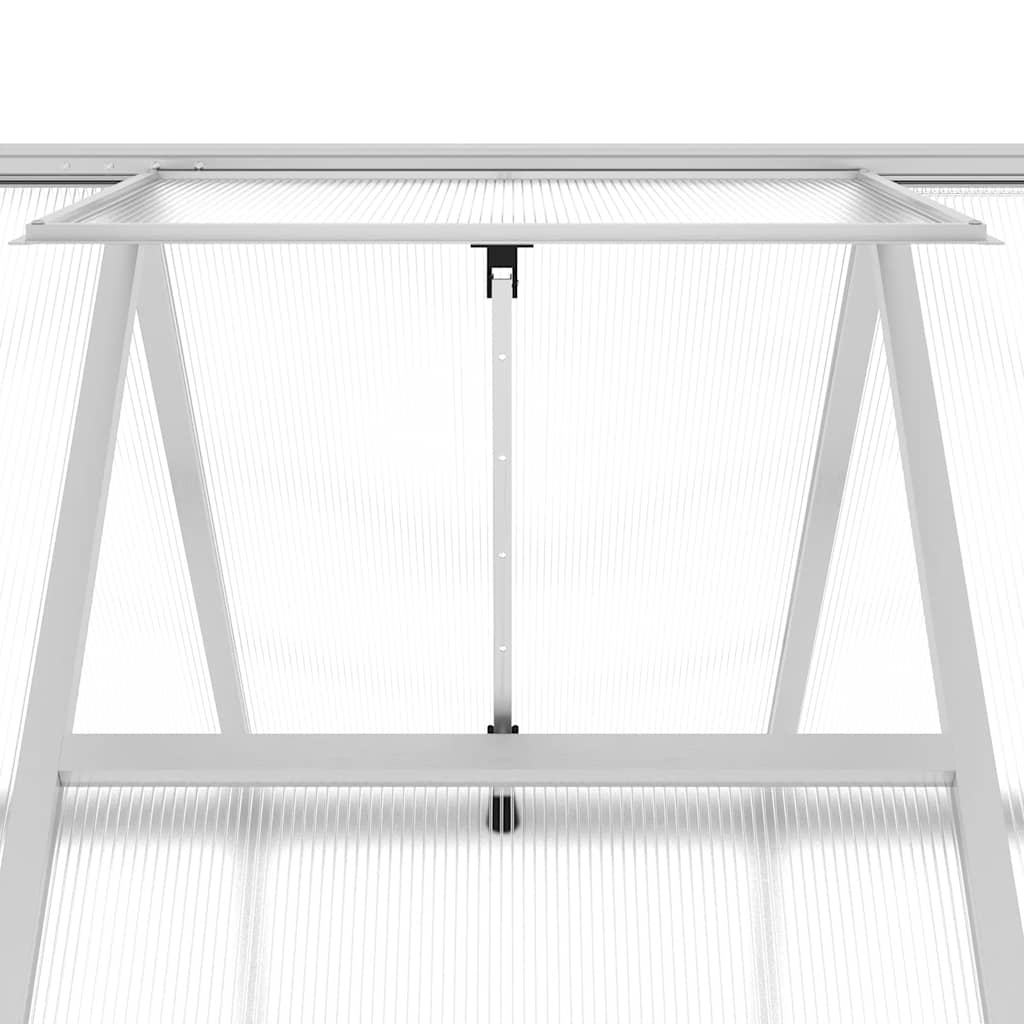 vidaXL Szklarnia z ramą podstawy, srebrna, 224x169x202 cm, aluminium
