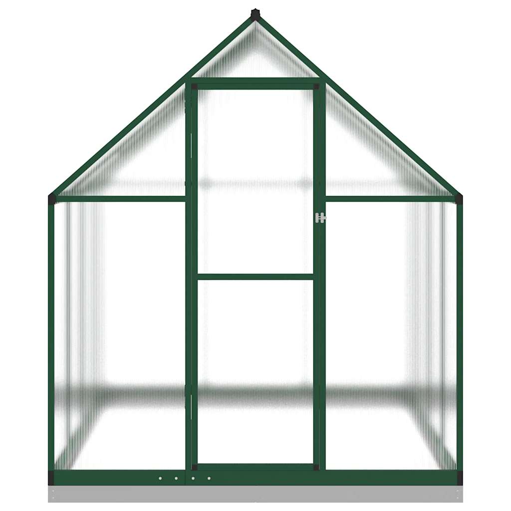 vidaXL Szklarnia z ramą podstawy, zielona, 224x169x202 cm, aluminium