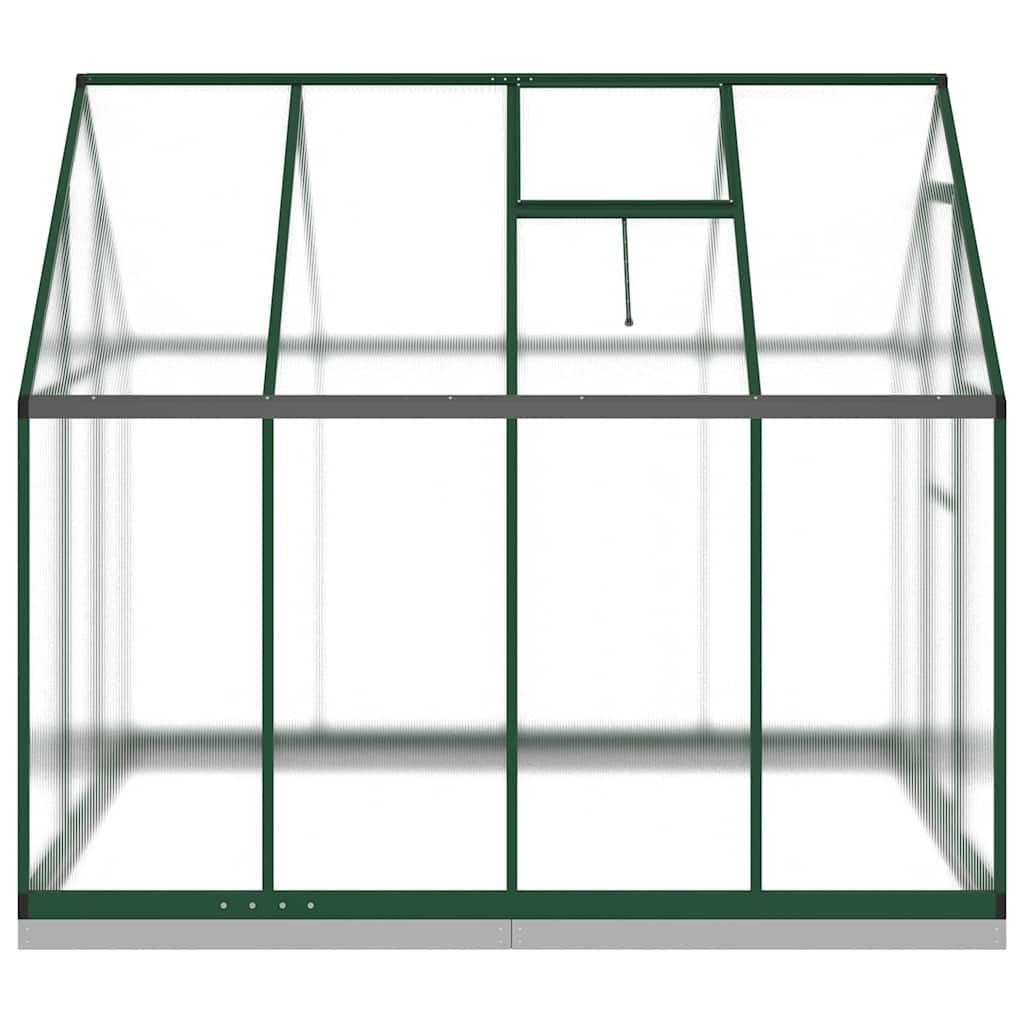vidaXL Szklarnia z ramą podstawy, zielona, 224x169x202 cm, aluminium