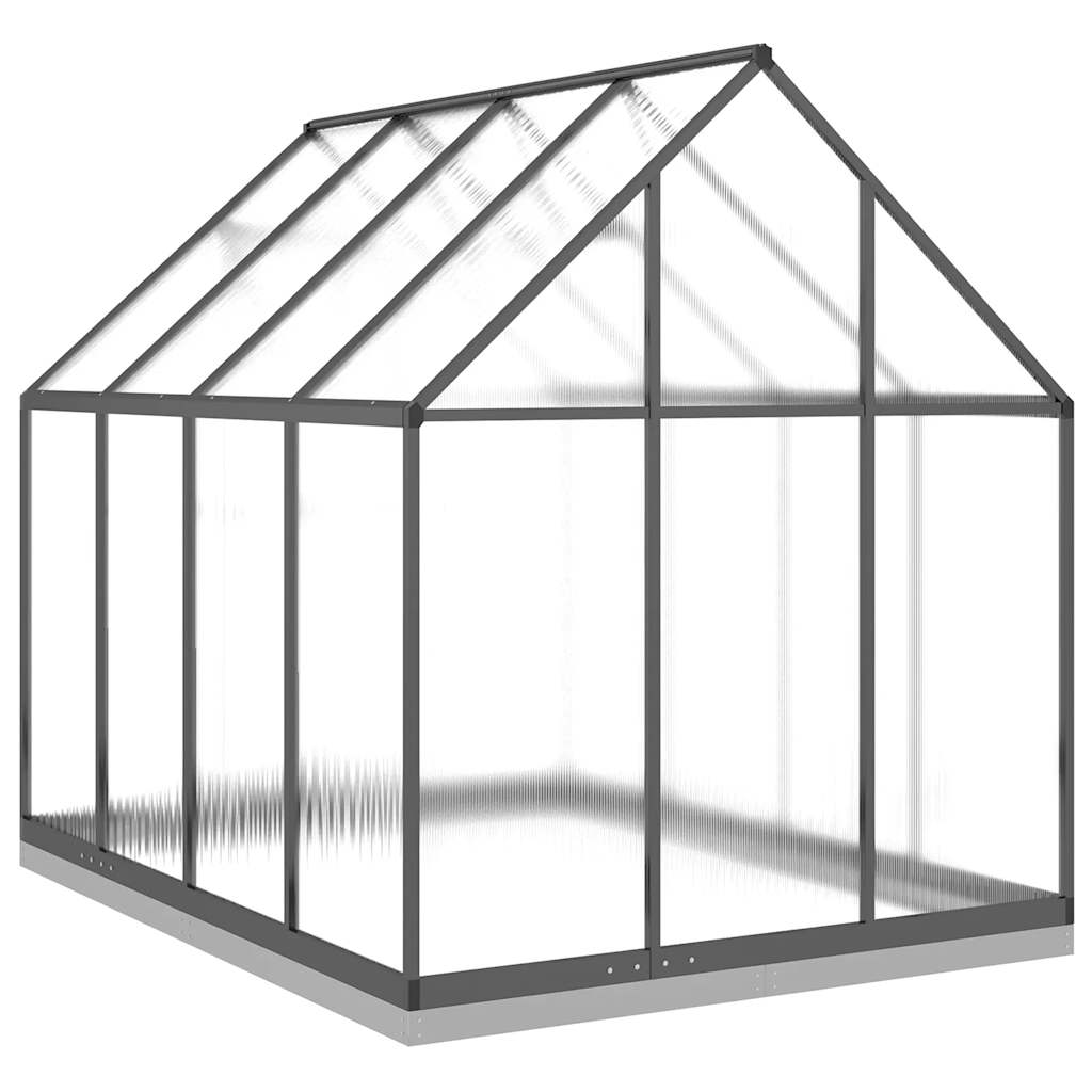 vidaXL Szklarnia z ramą podstawy, antracyt, 224x169x202 cm, aluminium