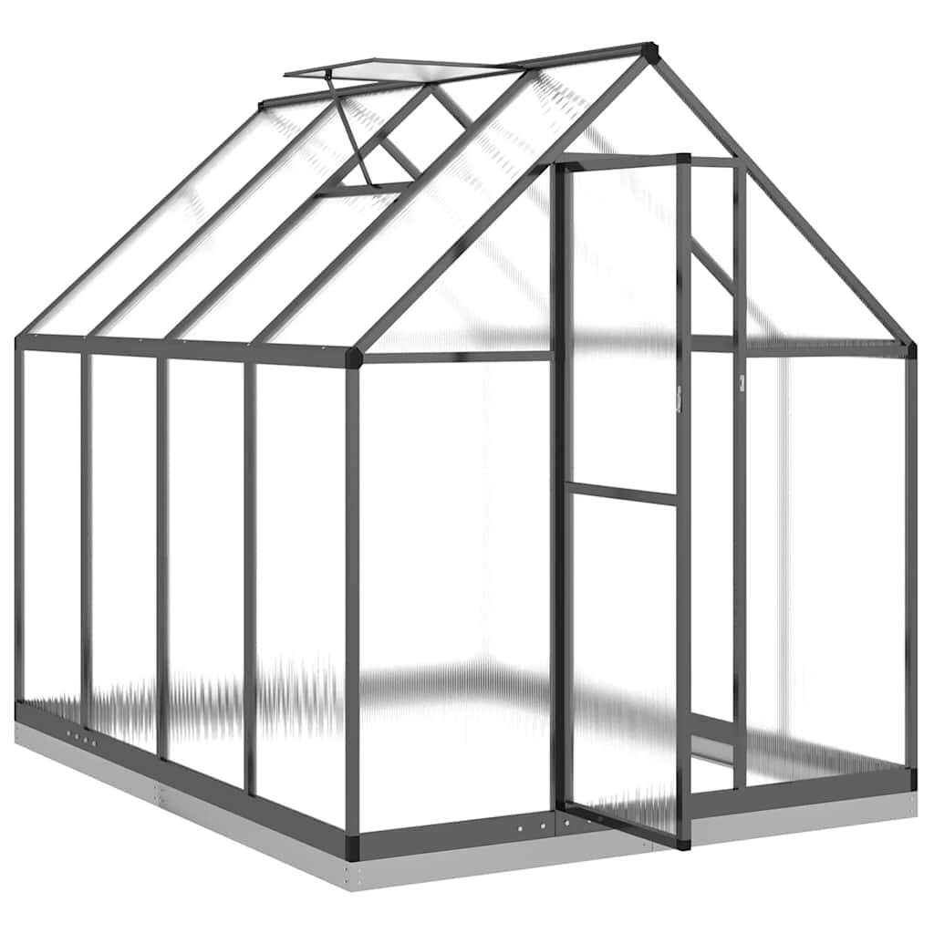 vidaXL Szklarnia z ramą podstawy, antracyt, 224x169x202 cm, aluminium