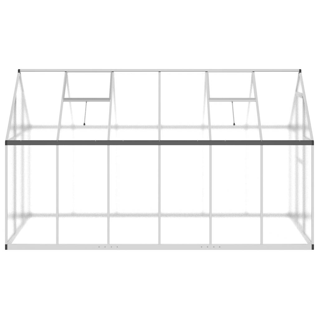 vidaXL Szklarnia z ramą podstawy, srebrna, 334x169x195 cm, aluminium