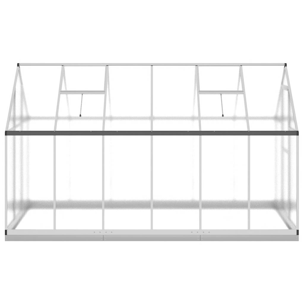 vidaXL Szklarnia z ramą podstawy, srebrna, 334x169x202 cm, aluminium
