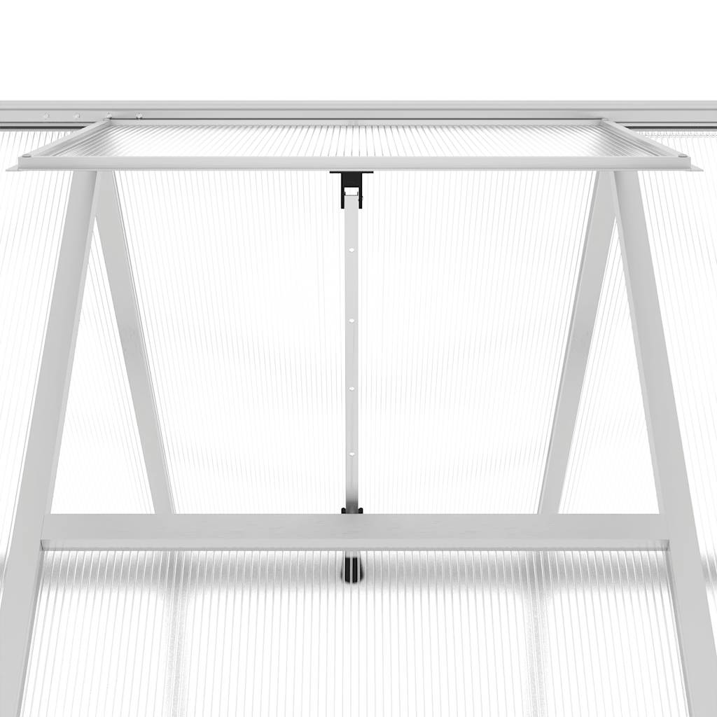 vidaXL Szklarnia z ramą podstawy, srebrna, 334x169x202 cm, aluminium