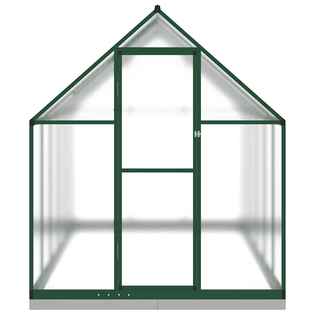 vidaXL Szklarnia z ramą podstawy, zielona, 334x169x202 cm, aluminium