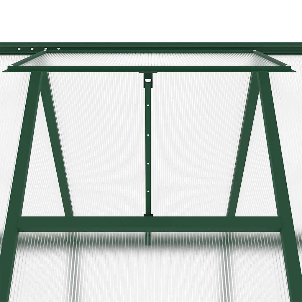 vidaXL Szklarnia z ramą podstawy, zielona, 334x169x202 cm, aluminium