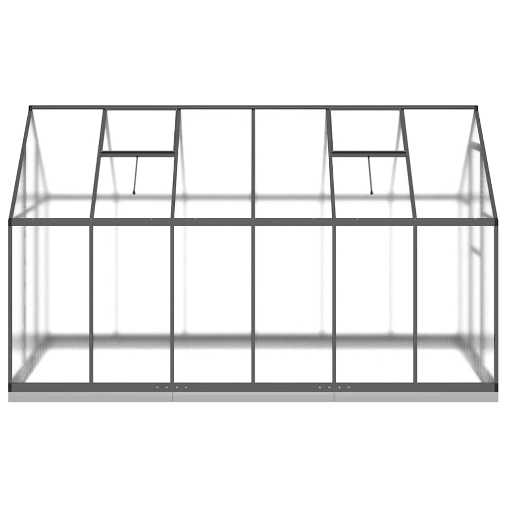 vidaXL Szklarnia z ramą podstawy, antracyt, 334x169x202 cm, aluminium