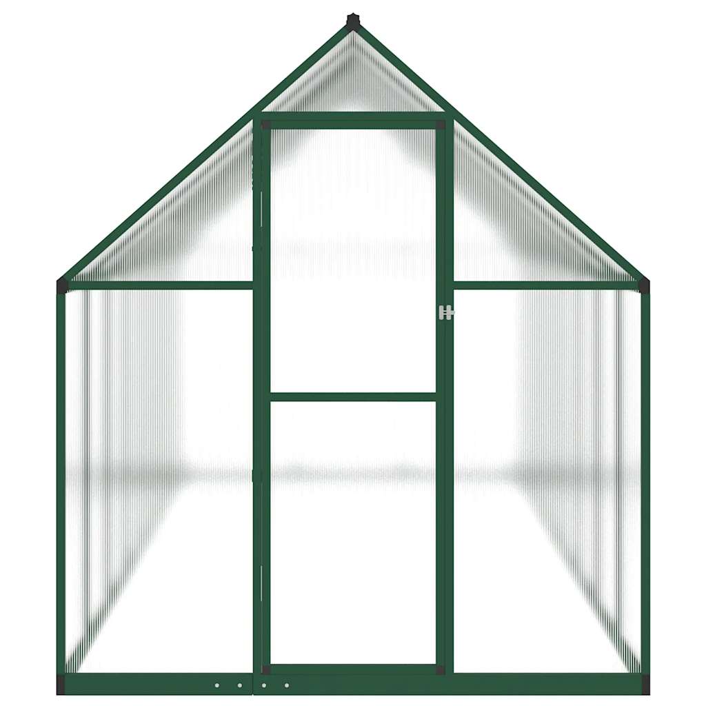 vidaXL Szklarnia z ramą podstawy, zielona, 445x169x195 cm, aluminium