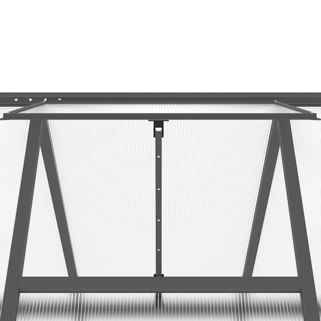 vidaXL Szklarnia z ramą, antracytowa, 445x169x195 cm, aluminiowa