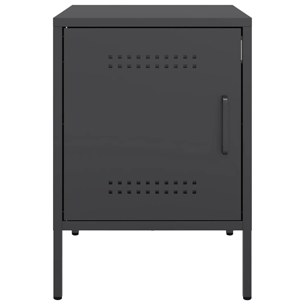 vidaXL Szafka nocna, czarna, 36x39x50,5 cm, stal