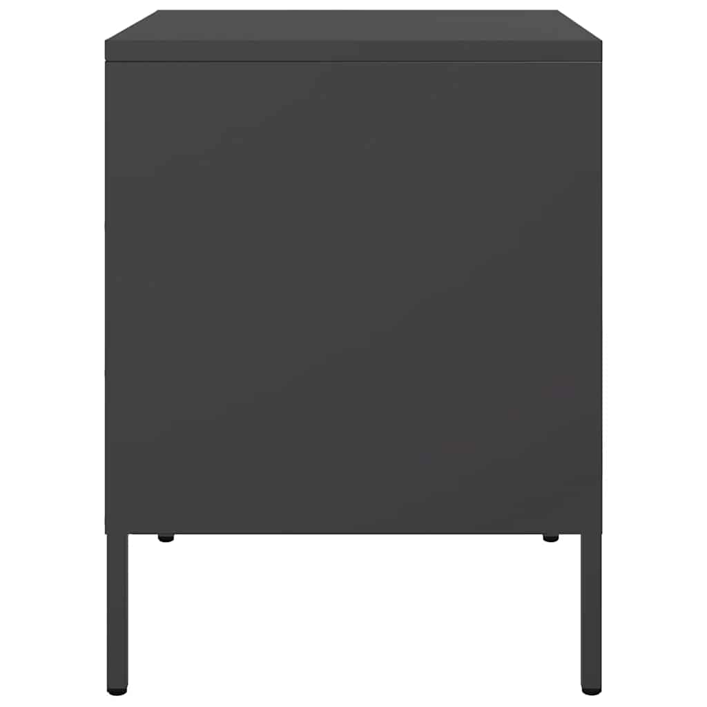 vidaXL Szafka nocna, czarna, 36x39x50,5 cm, stal