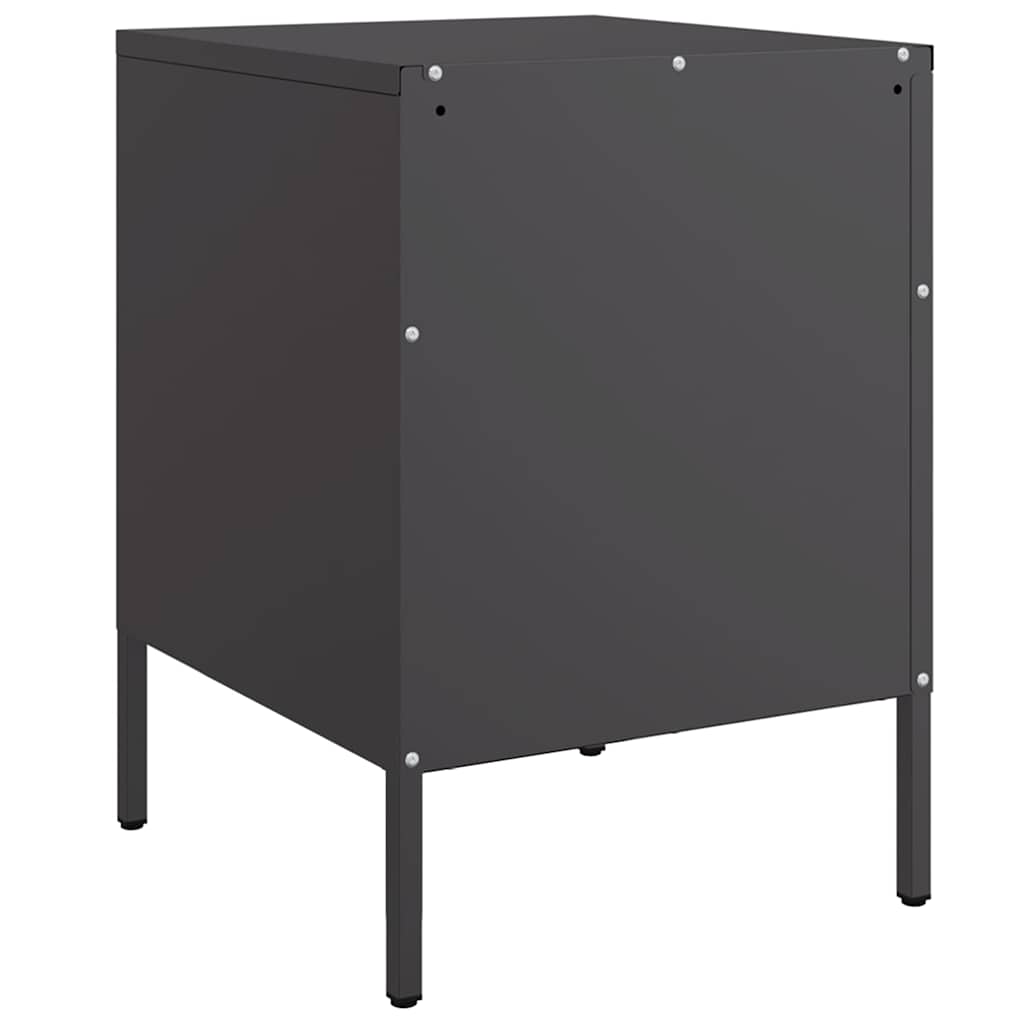 vidaXL Szafka nocna, czarna, 36x39x50,5 cm, stal