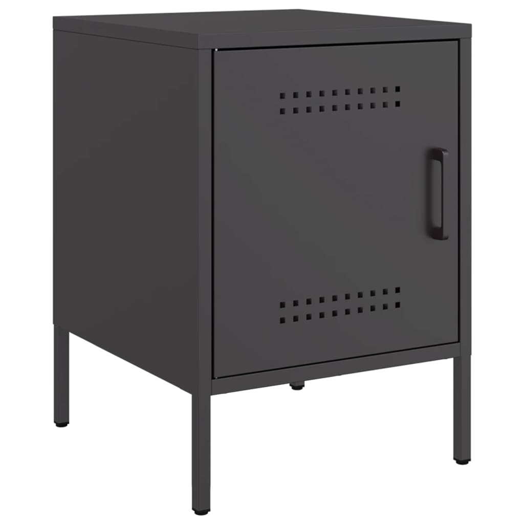 vidaXL Szafki nocne, 2 szt., czarne, 36x39x50,5 cm, stal