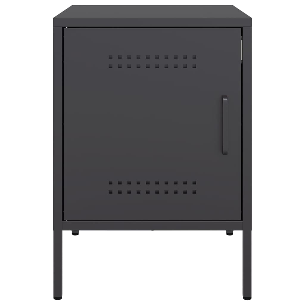 vidaXL Szafki nocne, 2 szt., czarne, 36x39x50,5 cm, stal