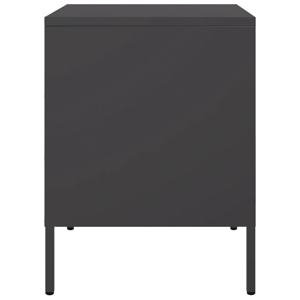 vidaXL Szafki nocne, 2 szt., czarne, 36x39x50,5 cm, stal