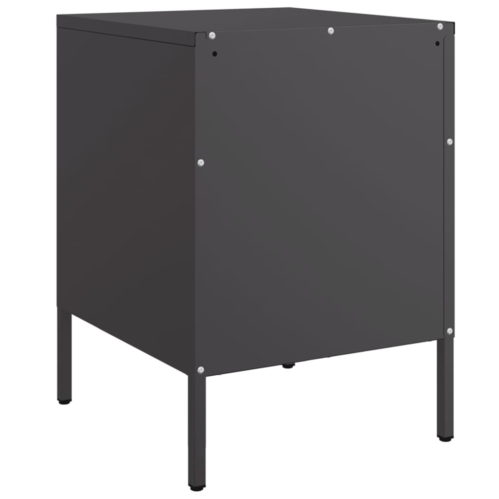 vidaXL Szafki nocne, 2 szt., czarne, 36x39x50,5 cm, stal