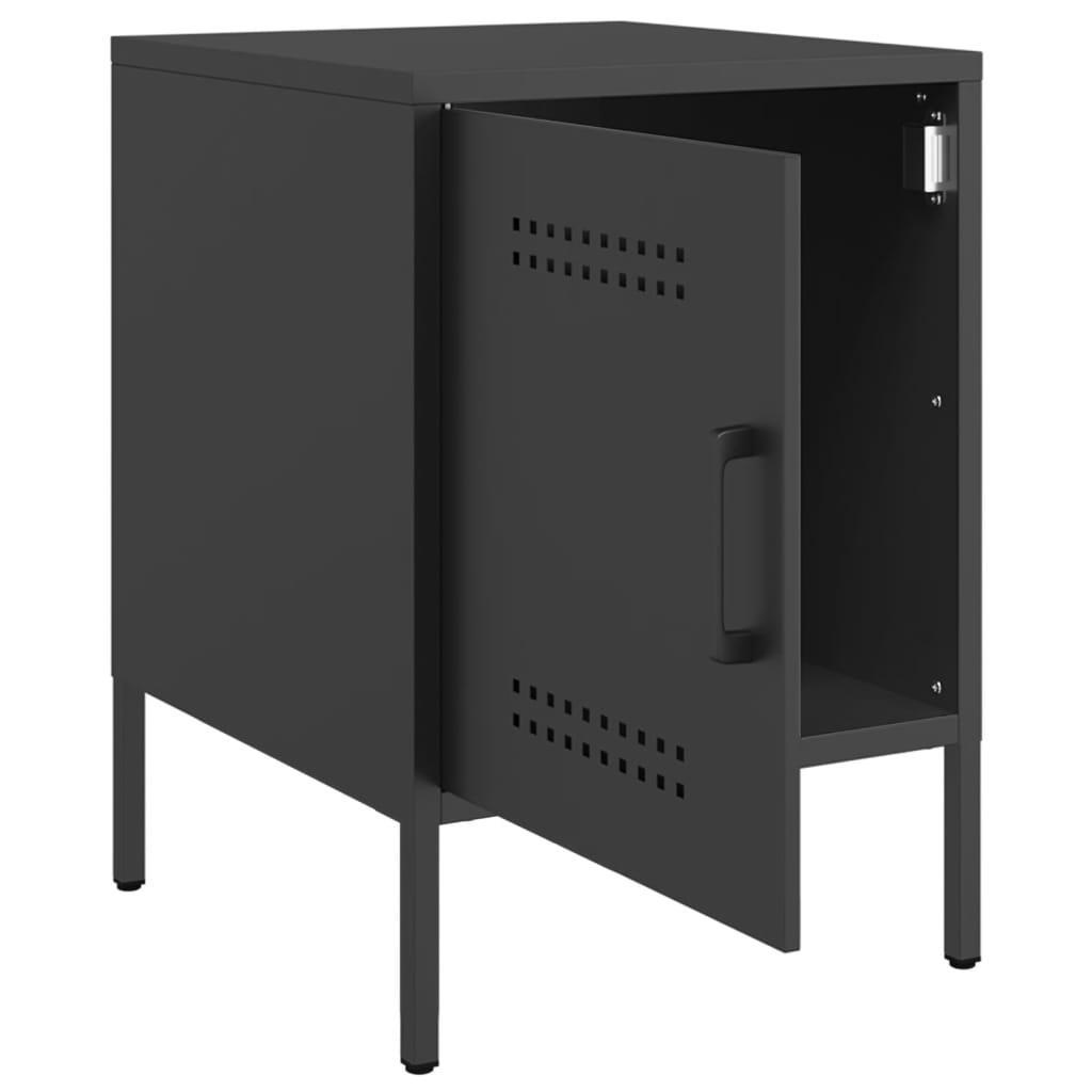vidaXL Szafki nocne, 2 szt., czarne, 36x39x50,5 cm, stal