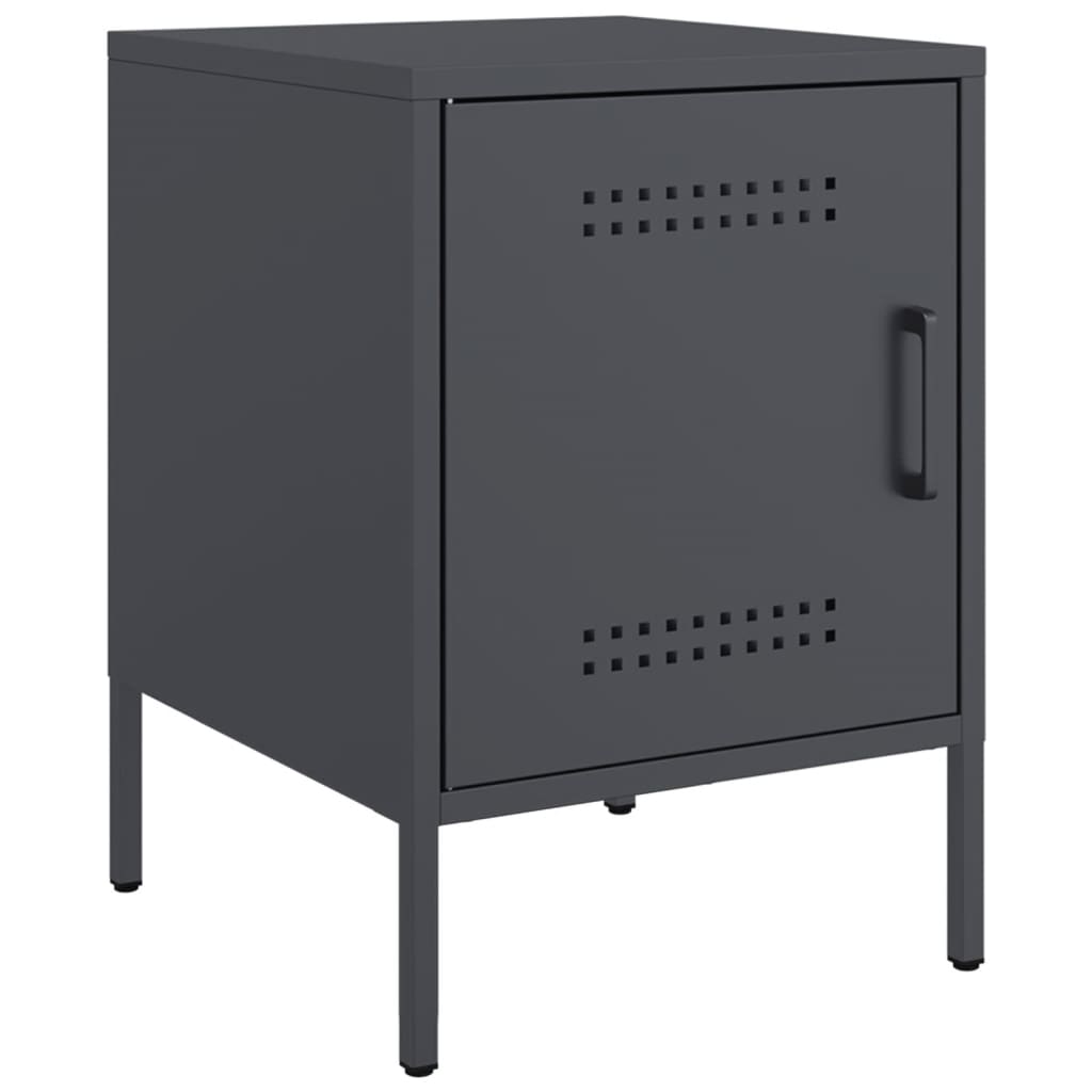 vidaXL Szafki nocne, 2 szt., antracytowe, 36x39x50,5 cm, stal