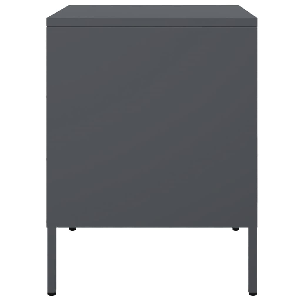 vidaXL Szafki nocne, 2 szt., antracytowe, 36x39x50,5 cm, stal