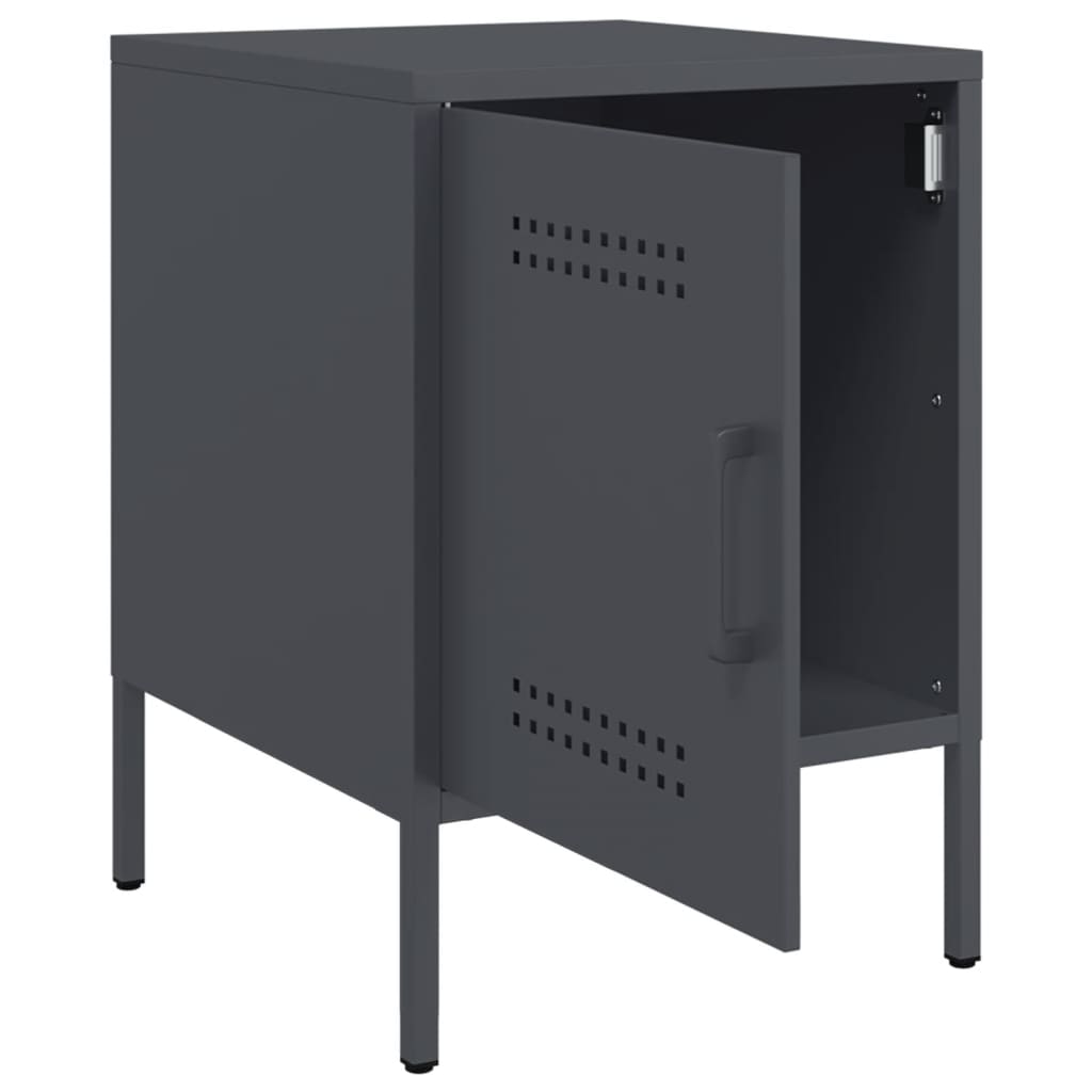 vidaXL Szafki nocne, 2 szt., antracytowe, 36x39x50,5 cm, stal