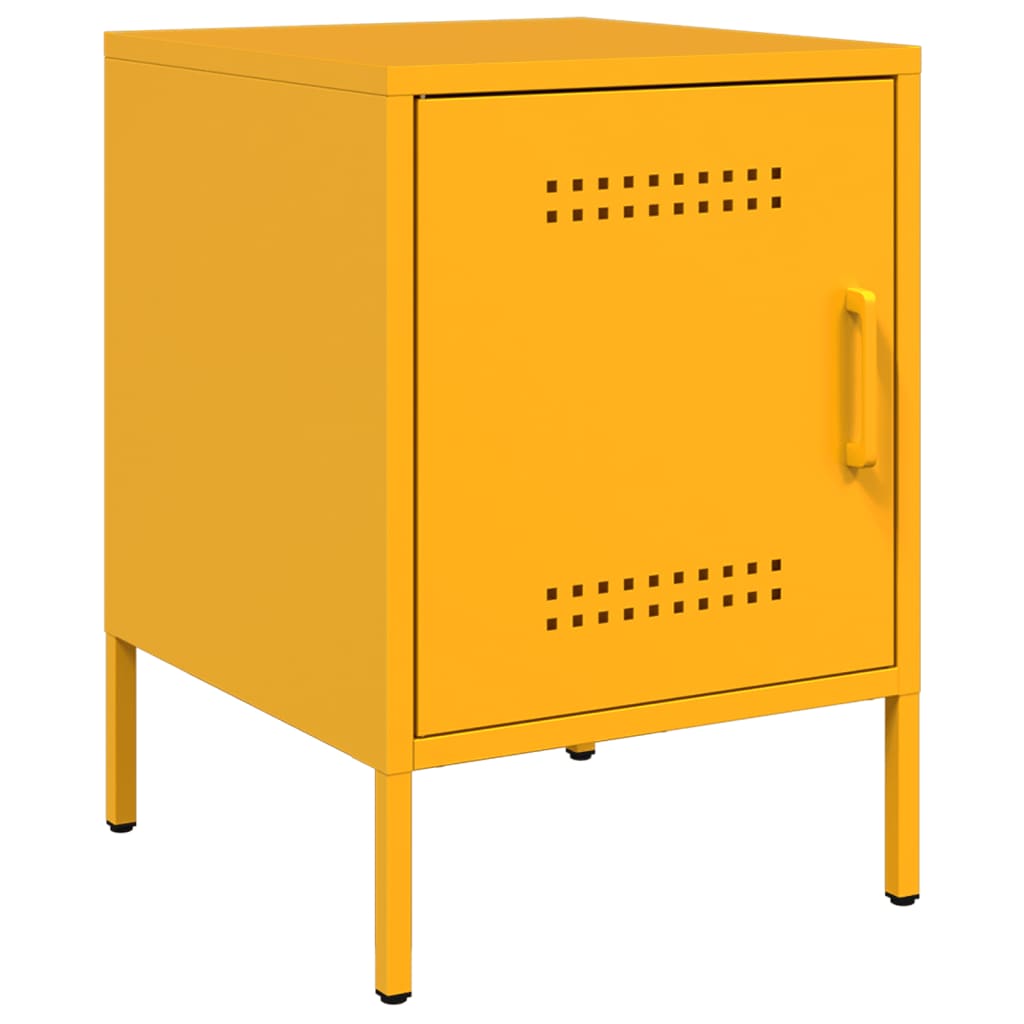 vidaXL Szafki nocne, 2 szt., musztardowe, 36x39x50,5 cm, stal