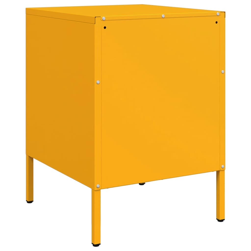 vidaXL Szafki nocne, 2 szt., musztardowe, 36x39x50,5 cm, stal