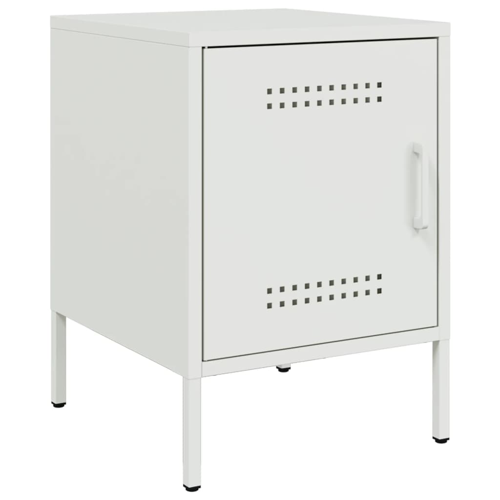 vidaXL Szafki nocne, 2 szt., białe, 36x39x50,5 cm, stal