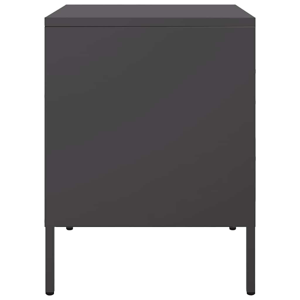 vidaXL Szafka nocna, czarna, 36x39x50,5 cm, stal