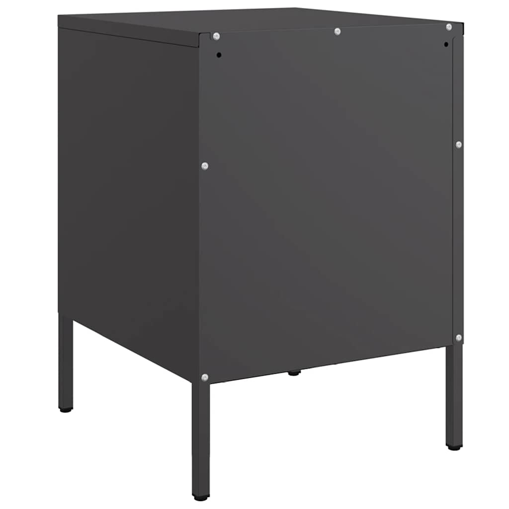 vidaXL Szafka nocna, czarna, 36x39x50,5 cm, stal