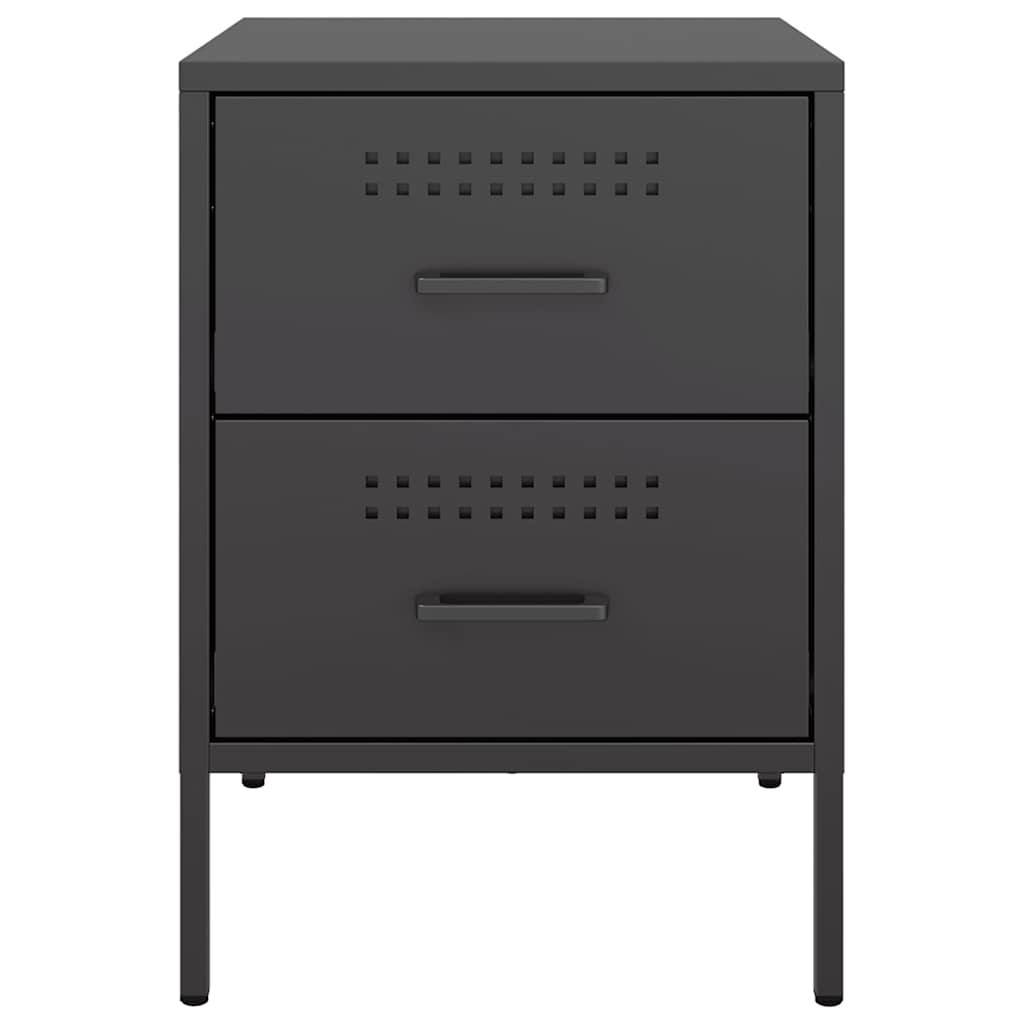 vidaXL Szafki nocne, 2 szt., czarne, 36x39x50,5 cm, stal