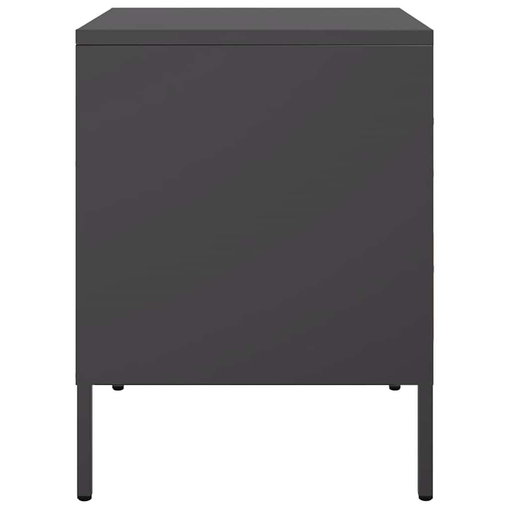 vidaXL Szafki nocne, 2 szt., czarne, 36x39x50,5 cm, stal