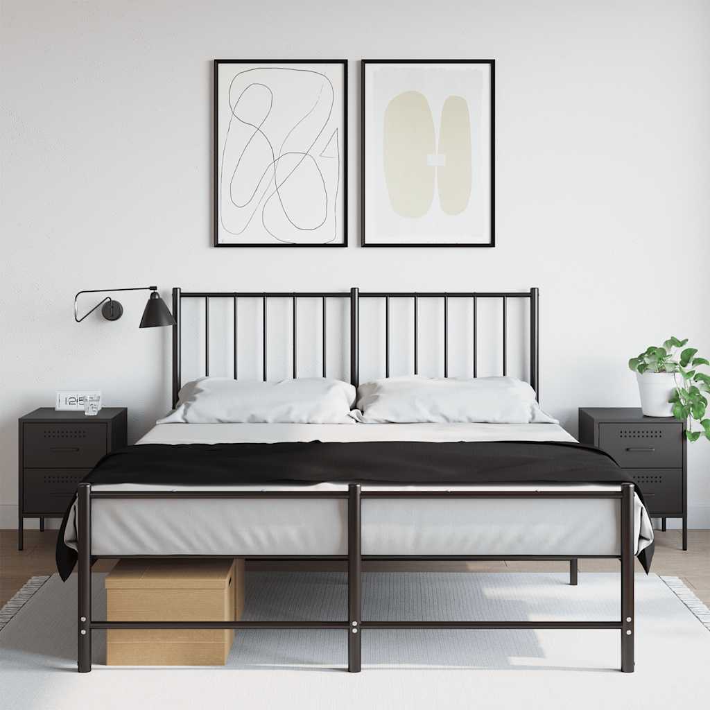 vidaXL Szafki nocne, 2 szt., czarne, 36x39x50,5 cm, stal
