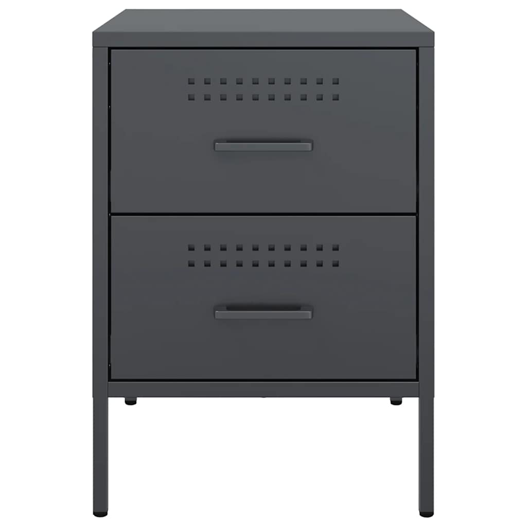 vidaXL Szafki nocne, 2 szt., antracytowe, 36x39x50,5 cm, stal