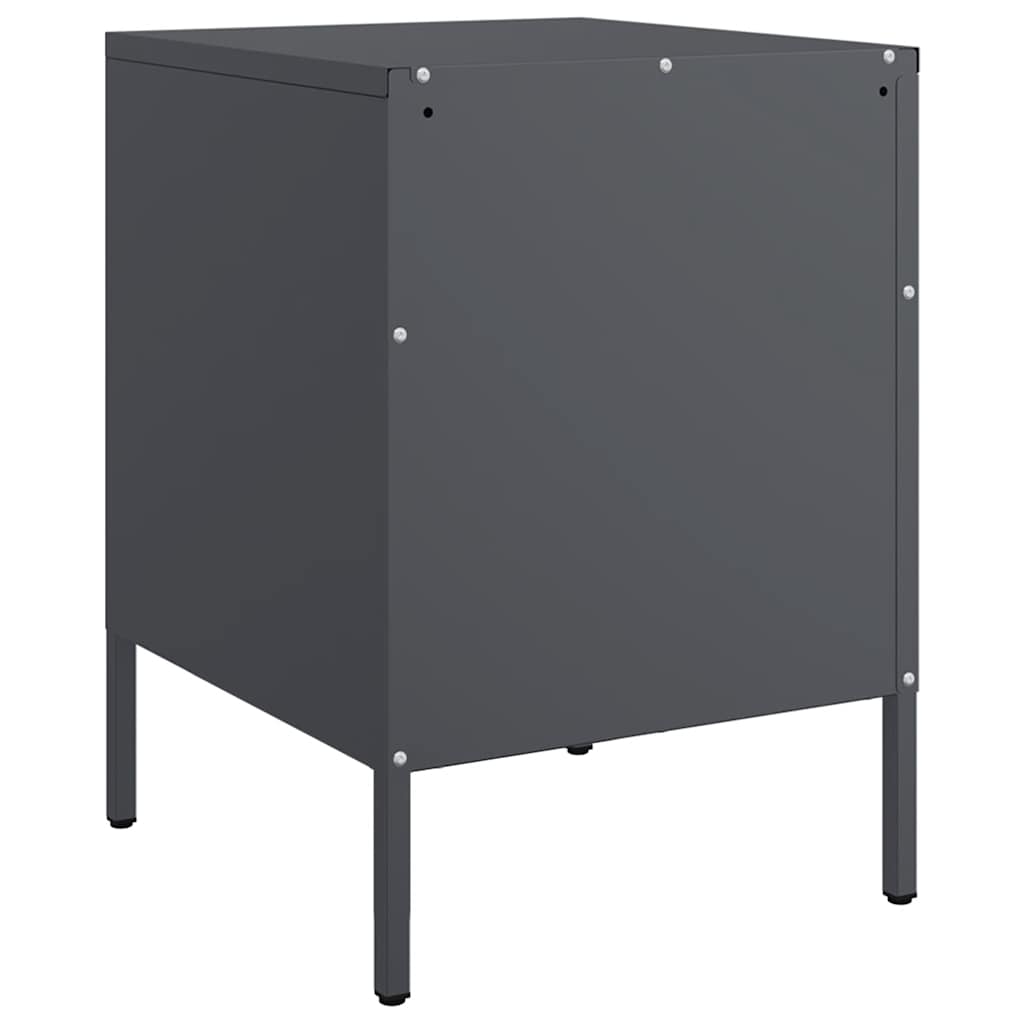 vidaXL Szafki nocne, 2 szt., antracytowe, 36x39x50,5 cm, stal