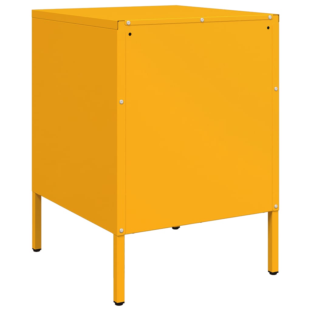 vidaXL Szafki nocne, 2 szt., musztardowe, 36x39x50,5 cm, stal