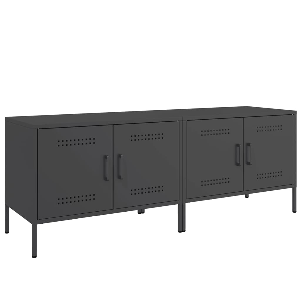vidaXL Szafki RTV, 2 szt., czarne, 68x39x50,5 cm, stalowe
