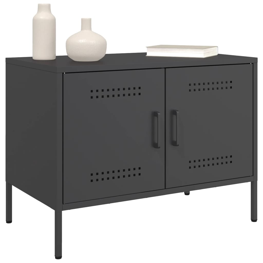 vidaXL Szafki RTV, 2 szt., czarne, 68x39x50,5 cm, stalowe