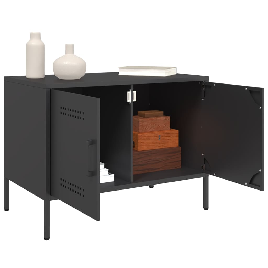vidaXL Szafki RTV, 2 szt., czarne, 68x39x50,5 cm, stalowe