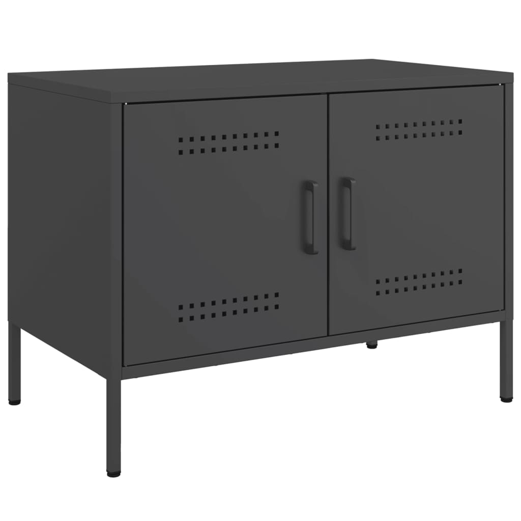 vidaXL Szafki RTV, 2 szt., czarne, 68x39x50,5 cm, stalowe