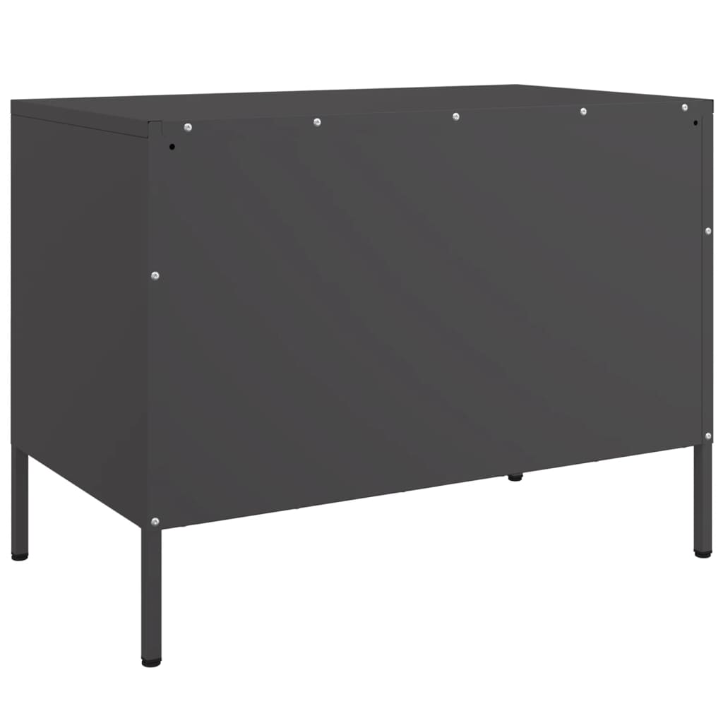 vidaXL Szafki RTV, 2 szt., czarne, 68x39x50,5 cm, stalowe