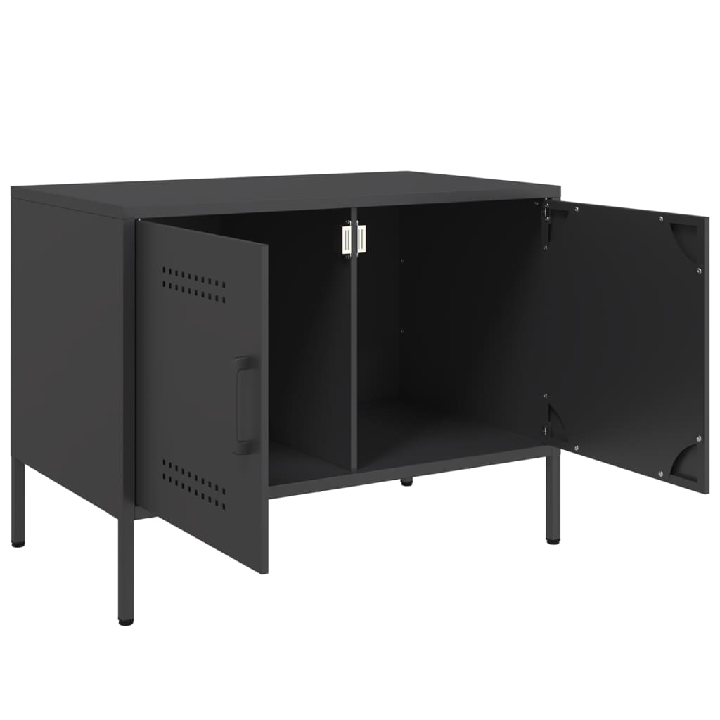 vidaXL Szafki RTV, 2 szt., czarne, 68x39x50,5 cm, stalowe
