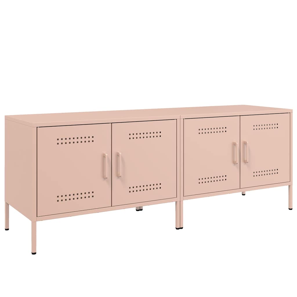 vidaXL Szafki RTV, 2 szt., różowe, 68x39x50,5 cm, stalowe
