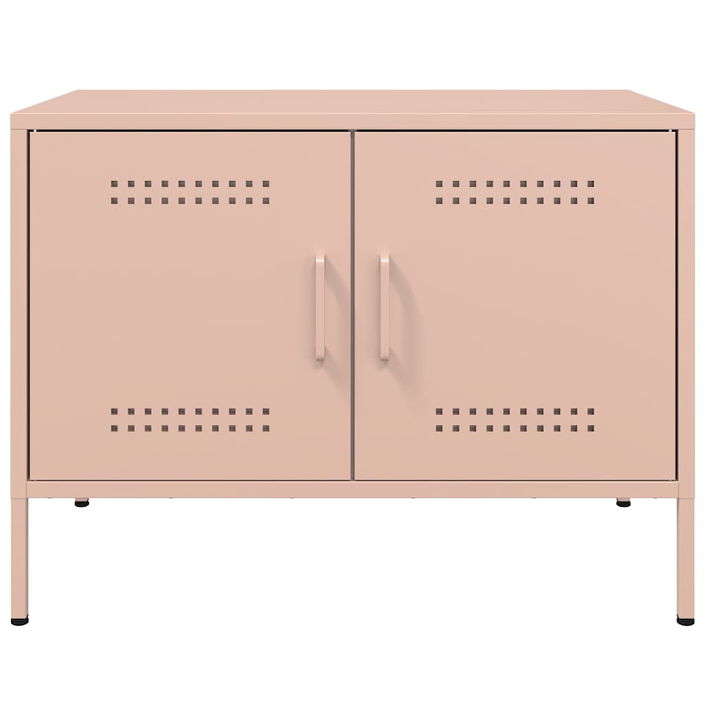 vidaXL Szafki RTV, 2 szt., różowe, 68x39x50,5 cm, stalowe