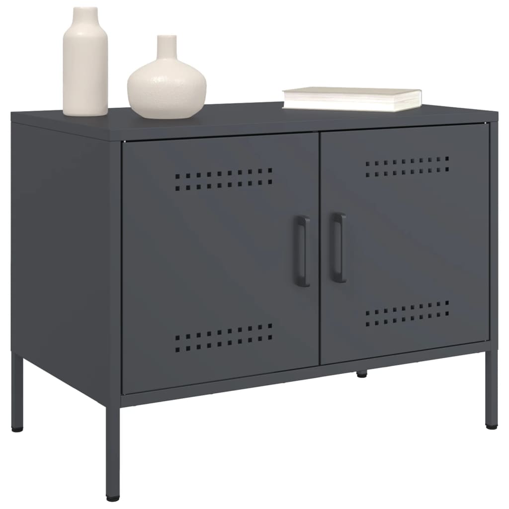 vidaXL Szafka RTV, antracytowa, 68x39x50,5 cm, stalowa