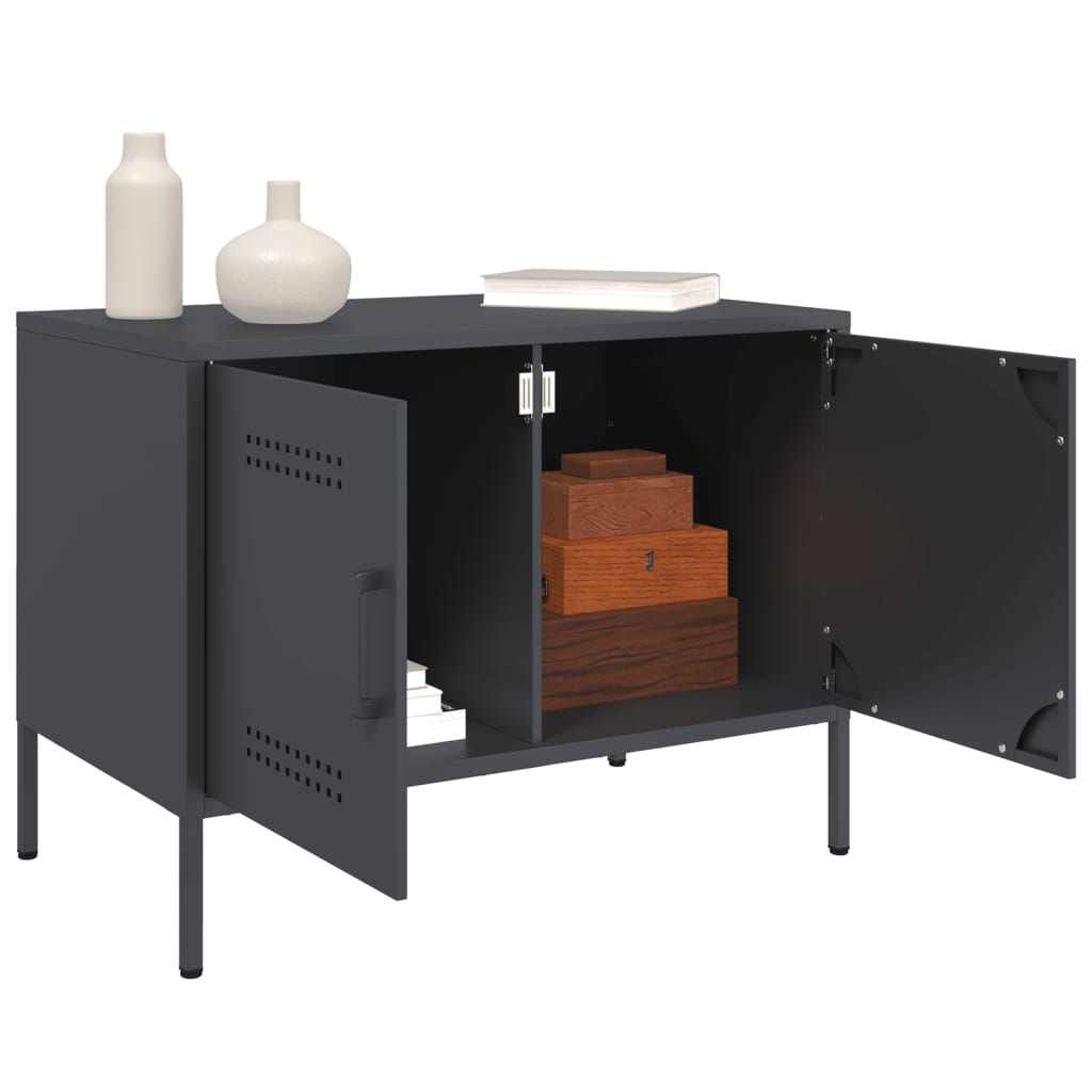 vidaXL Szafki RTV, 2 szt., antracytowe, 68x39x50,5 cm, stalowe