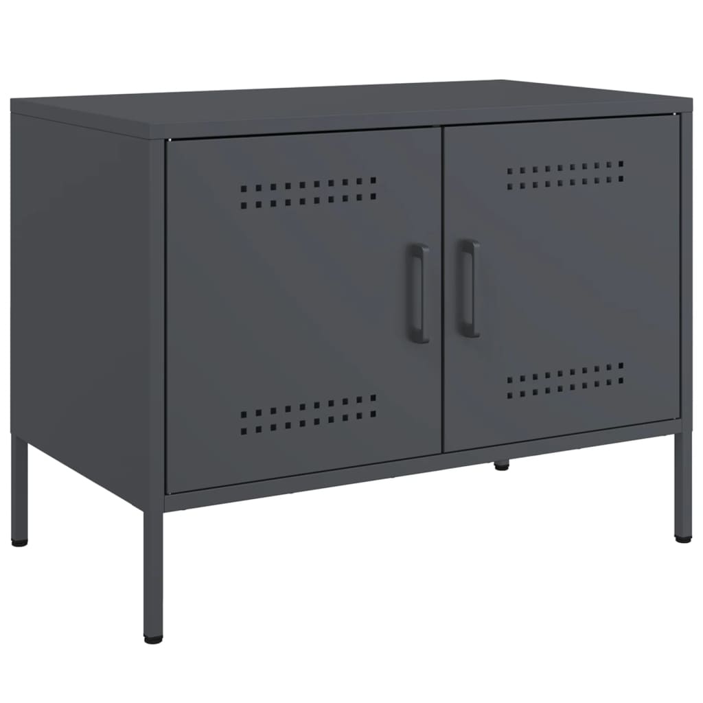 vidaXL Szafki RTV, 2 szt., antracytowe, 68x39x50,5 cm, stalowe